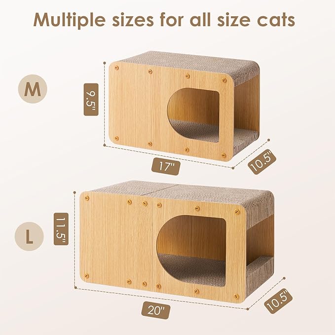 EHEYCIGA Cardboard Cat Scratcher House, 20-Inch Corrugated Cat Scratcher - Image 6