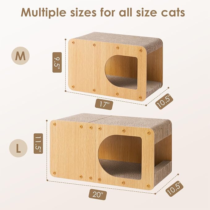 EHEYCIGA Cardboard Cat Scratcher House, 17-Inch Corrugated Cat Scratcher - Image 6