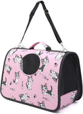 Pet Carrier with Shoulder Strap, 14 Inch x 9.4 Inch x 7 Inch Foldable Pink by YIKANGHENG