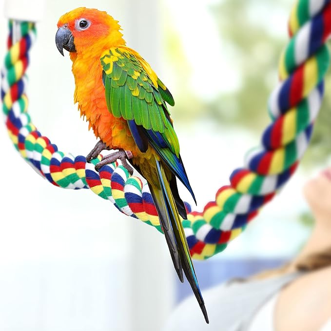 Weewooday 2 Pcs Bird Rope Perches Climbing Rope Bird Cage Accessories - Image 5