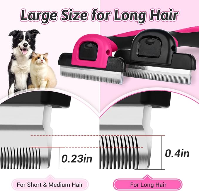 MIU COLOR Long Hair Pet Grooming Brush, Deshedding Tool - Image 2