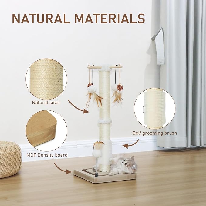 PEEKAB Cat Scratching Post 27 Inches Sisal Scratch Posts - Image 4
