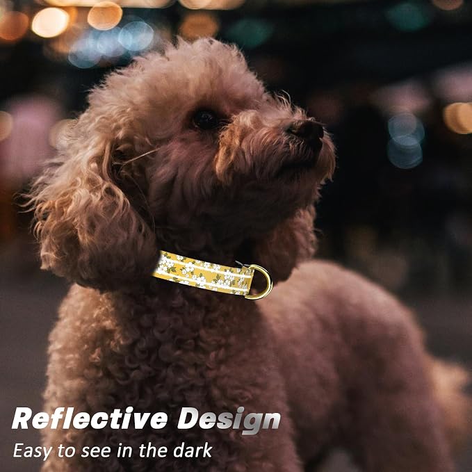 Reflective Dog Collar for Small Dogs, Cute Flower Theme Adjustable Heavy-Duty - Image 3