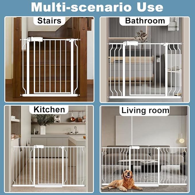 White Extra Wide Baby Gate 53-57.5 inch - Image 7
