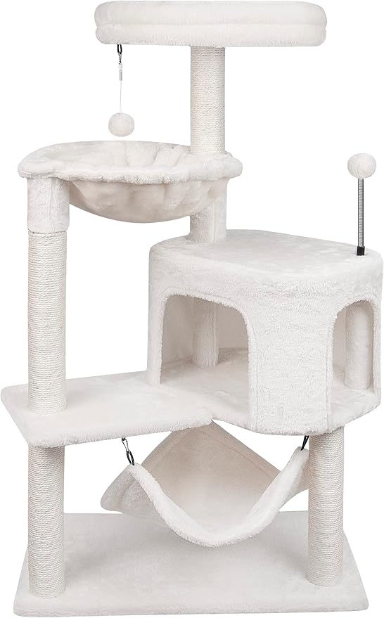 YUNIQUE 39.4'' Cat Tree with Cat Condo and Big Hammock by YUNIQUE