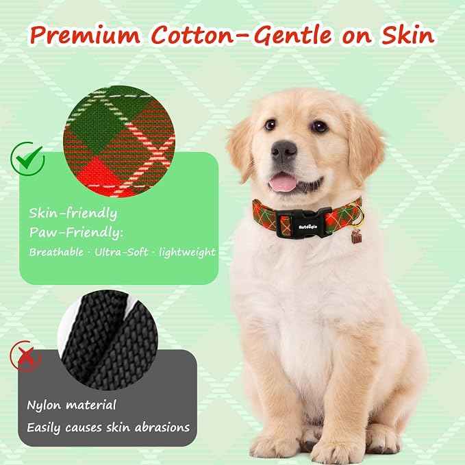Medium Christmas Dog Collar, Adjustable Dog Christmas Collars, Cute Dog Collars