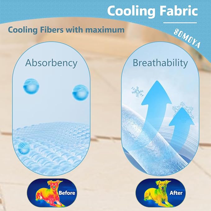 SOMOYA Dogs Cooling Mat Pet Cool Pads Blanket Sleeping Kennel Mat, Washable Ice - Image 2