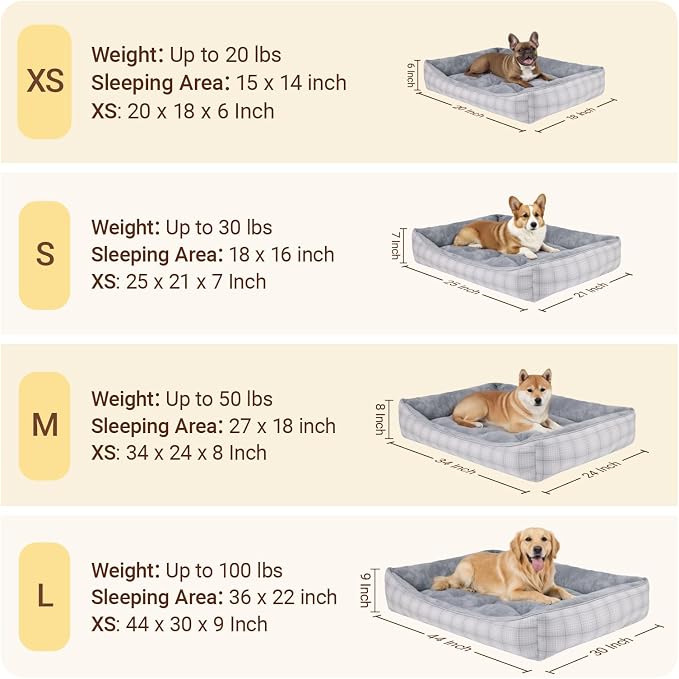 MIHIKK Rectangle Dog Beds for Small Dogs & Cats, Orthopedic Sleeping Pet Bed - Image 4