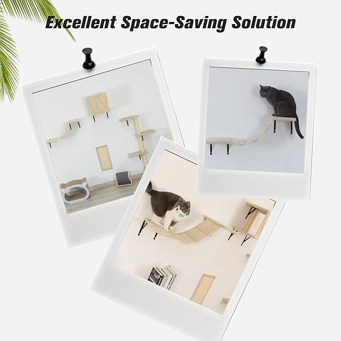 COZIWOW Wall Mounted Cat Furniture, Cat Wall Shelves and Perches, Floating Cat - Image 9