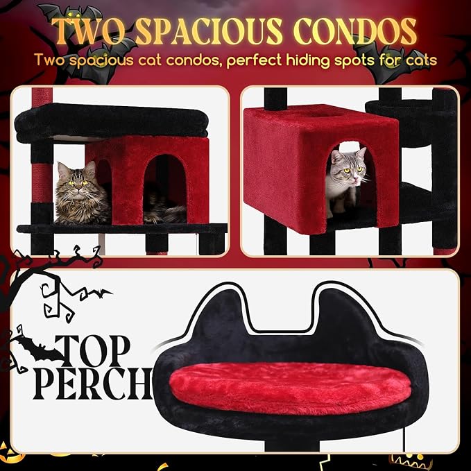 Globlazer Heavy Duty Gothic Cat Tree, 72in Large Cat Tower - Image 3