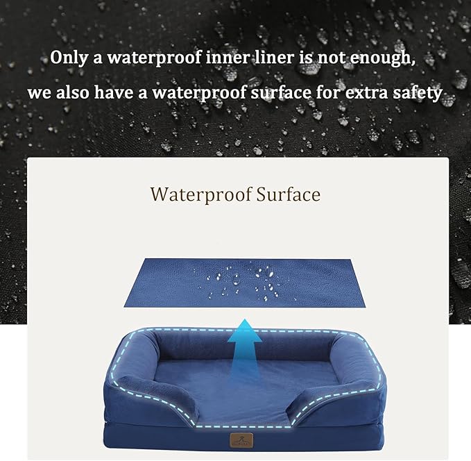 Bedfolks Orthopedic Dog Bed XXL, Waterproof Dog Sofa Bed - Image 3