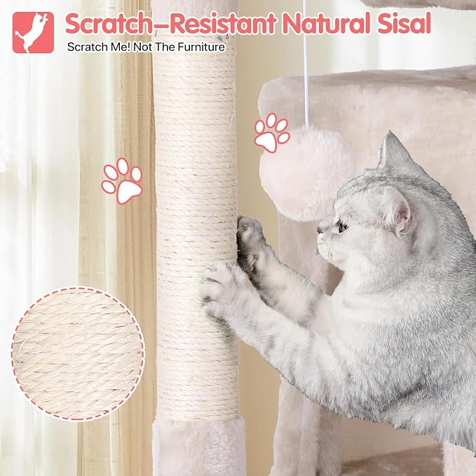 70in Cat Tree Cat Climbing Tower - Image 4