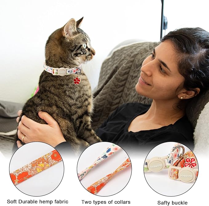 2 Pack Flower Cat Collars Breakaway - Image 3