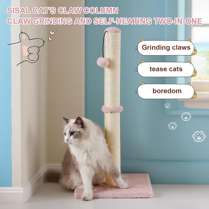 Dimaka Tall Cat Scratching Post, Claw Scratcher - Image 6