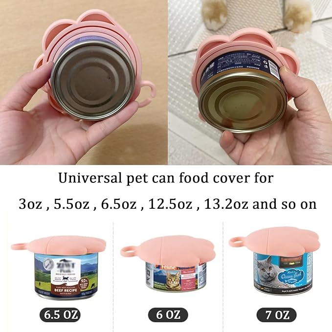 3 Pcs Cat Food Can Lids & One Opener | Cute Paw Shape Can Covers and Opener - Image 2