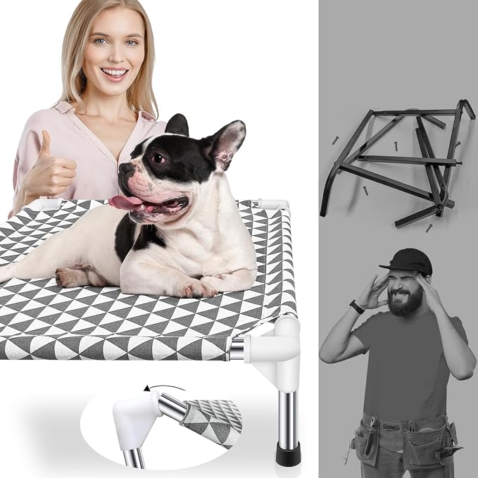 Elevated Outdoor Dog Bed Updated Raised Pet Cot Cooling Puppy Bed Lifted Dog Bed - Image 4