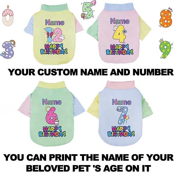 Custom Dog Birthday Shirt, Personalized Pet Apparel Print - Image 2