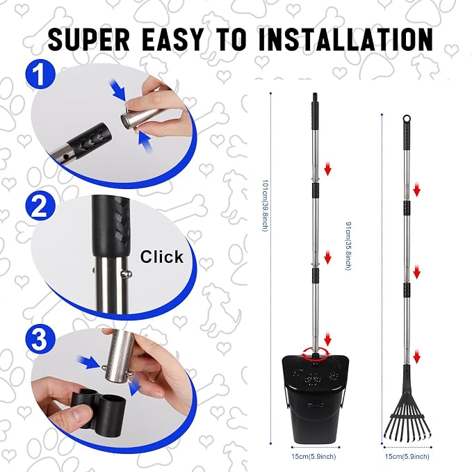 39.8'' Long Handle Dog Pooper Scooper - Image 4