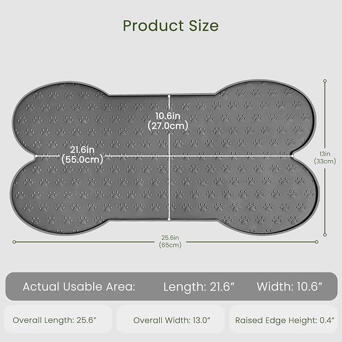 Dog Food Mat Anti-Slip Silicone Dog Bowl Mat Thicker Pet Placemat Waterproof - Image 2