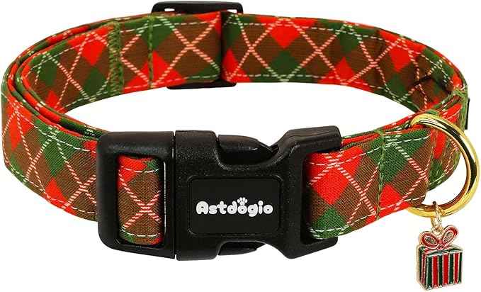 Medium Christmas Dog Collar, Adjustable Dog Christmas Collars, Cute Dog Collars