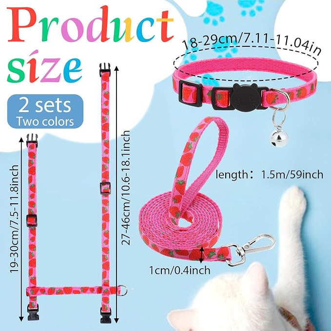 2 Pack Cat Harness and Leash - Image 2