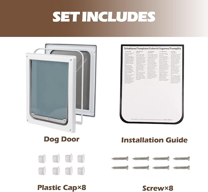 Pet Flap Door 2 Ways Locking Dog Wall Entry Pet Door - Image 5
