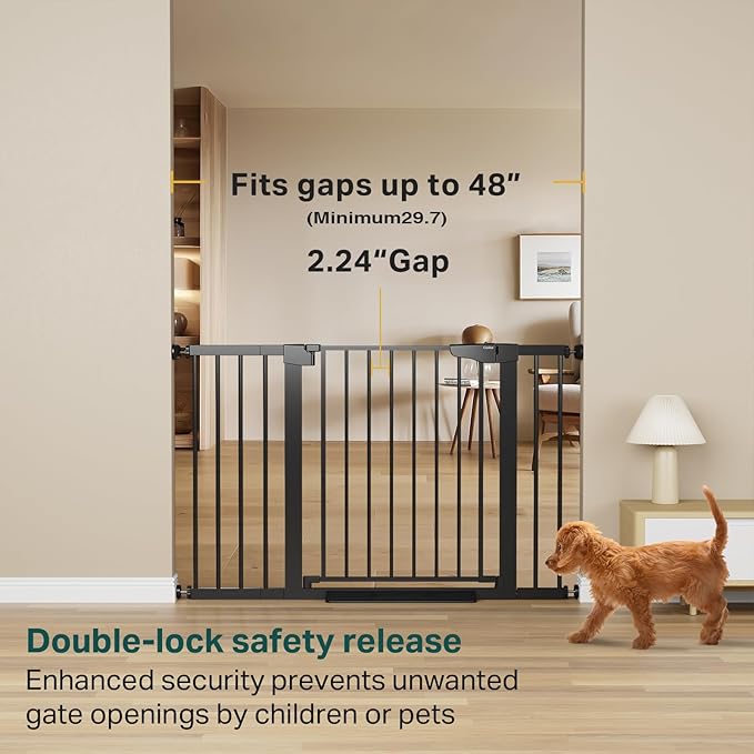 Cumbor 29.7-48" Baby Gate for Stairs, Mom's Choice Awards Winner-Dog Gate for - Image 2