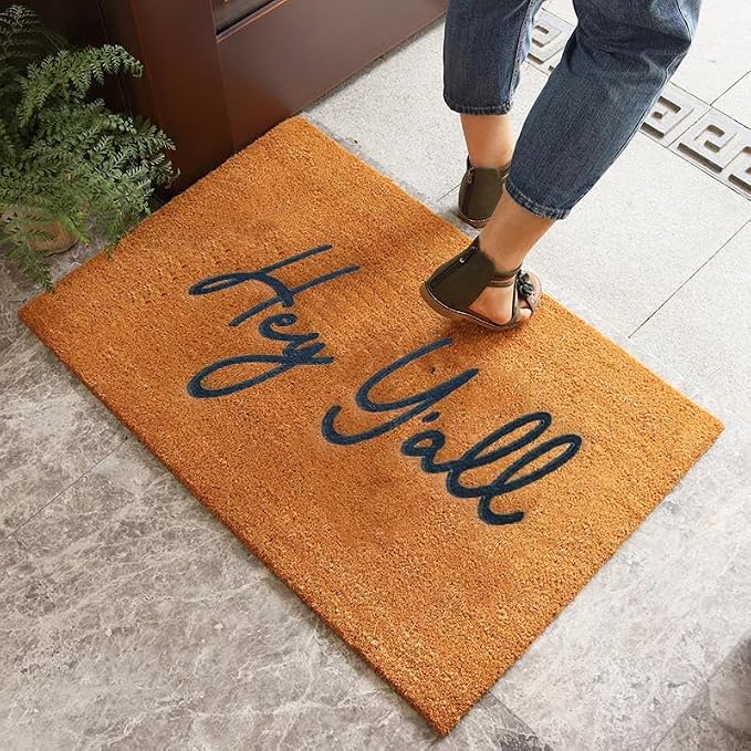 Assaoy Hey Y'all Coir Door Mat Outside Entrance, Funny Doormats - Image 2