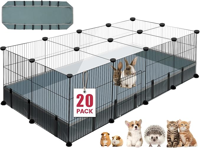 20 Panels Small Animal Playpen, C&C Cage by VISCOO