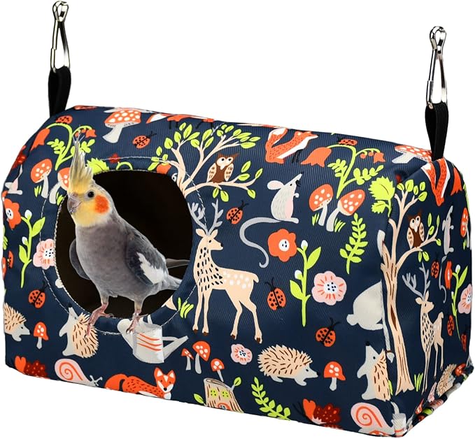 ShuRung Parrot Cockatiel Warm House Bird Nest Bed Winter Hanging Hammock Birds by PetToysSupplies
