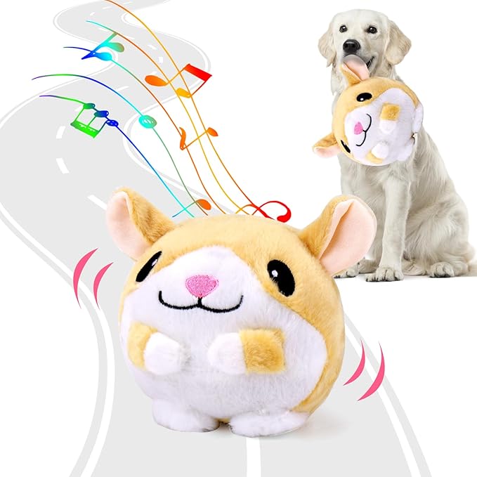BABORUI Interactive Dog Toys Hamster, Jumping Squeaky Dog Toys by BABORUI