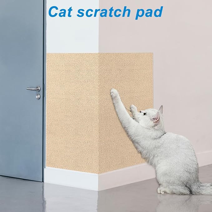 4 Pack Cat Scratch Mats 24”x16”, Self-Adhesive Trimmable Cat Scratching Post - Image 4