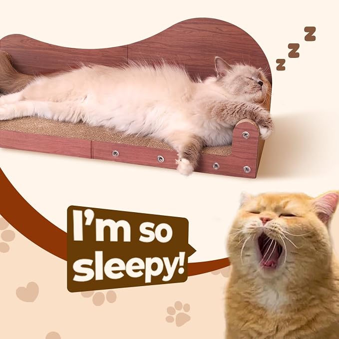 ComSaf 26.4" Large Cat Scratcher Bed, Cat Scratching Board, Durable Cardboard - Image 6