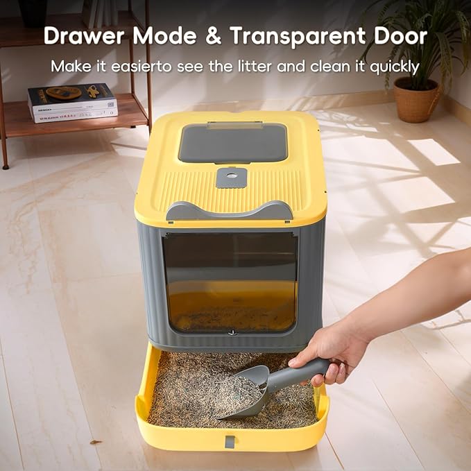 Upgraded Fully Enclosed Cat Litter Box - Image 5