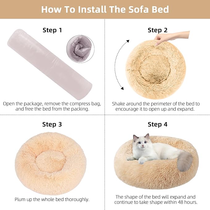 Nisrada Cat Beds for Indoor Cats, 20 Inch Dog Bed for Small Melium Large Dogs - Image 5