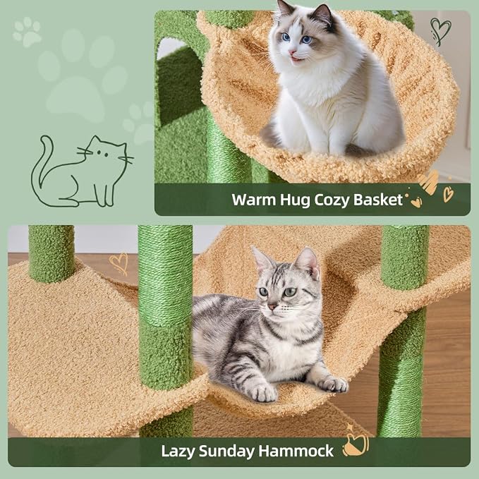 Taoqimiao 71 Inches Cat Tree for Large Cats 20lbs+, 3 Giant Perches, Widened - Image 6