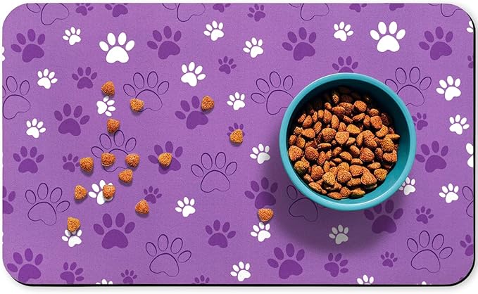 Dog Food Mat, Absorbent Water Bowl Mats Cat Pet Feeding Placemats 16 * 24 inch by Zoeeya