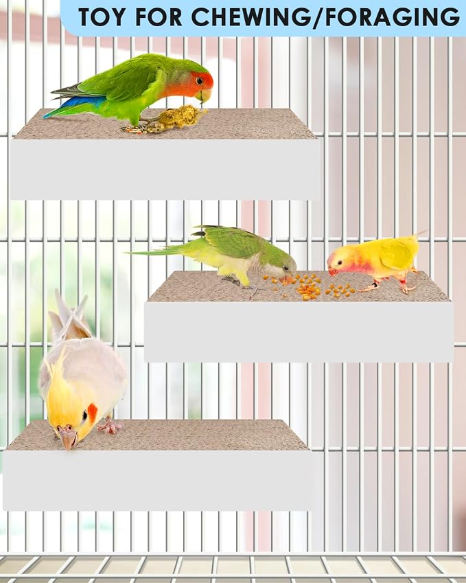 KATUMO Bird Toys, 7.8 Inch Paper Parakeet Shredding Chewing Toys Parrot Perch - Image 5