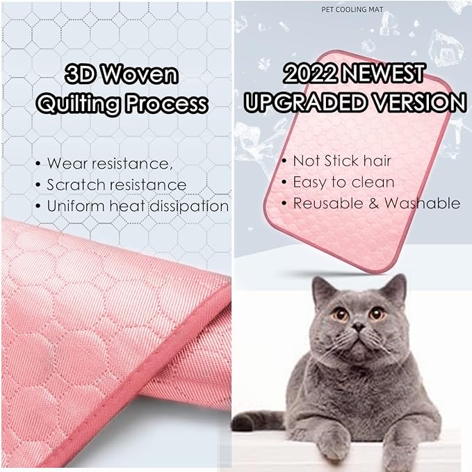 SOMOYA Dog Self Cooling Mat, Pet Washable Cooling Pad Blanket, Ice Silk Sleep - Image 4