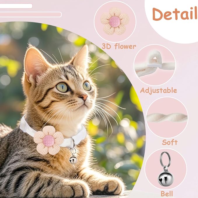 Breakaway Cat Collars with Bells, MUZIEBA Kitten Collar - Image 2