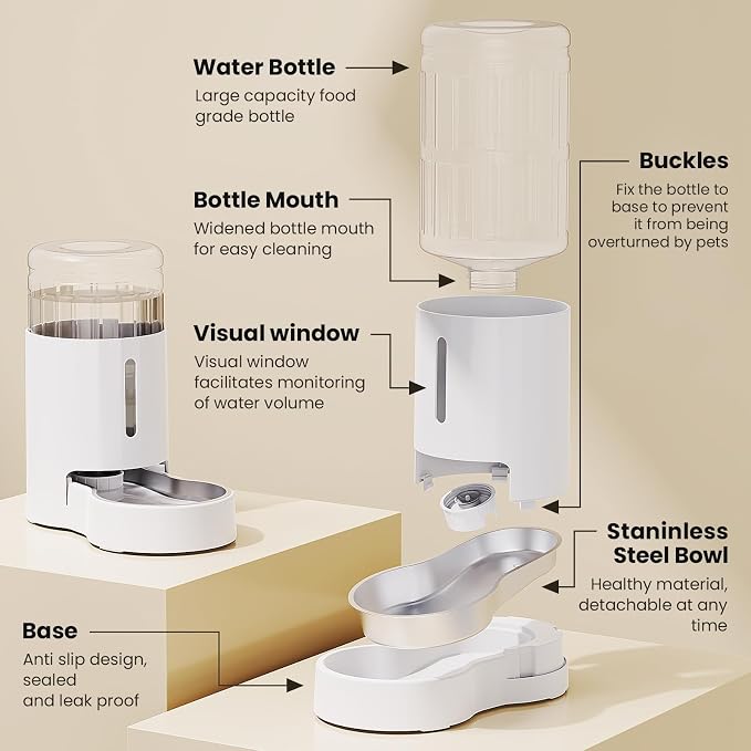 CZPET Dog Water Bowl Dispenser, 7L Automatic Dog and Cat Water Dispenser - Image 6