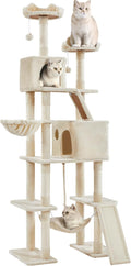 Yaheetech Cat Tree, 82.5in Large Tower w/Hammock, 2 Kitty-Ear Perches, 2 Cozy by Yaheetech