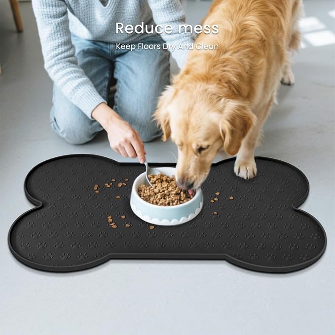 Dog Food Mat Anti-Slip Silicone Dog Bowl Mat Thicker Pet Placemat Waterproof - Image 8