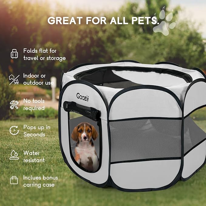 Pet Cat Playpen for Indoor Cats Enclosed, Puppy Dog Play Pen for Outdoor Travel - Image 3
