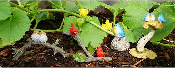 Top Collection 4402 Miniature Fairy Garden & Terrarium 3 Bluebirds on Mushroom - Image 3