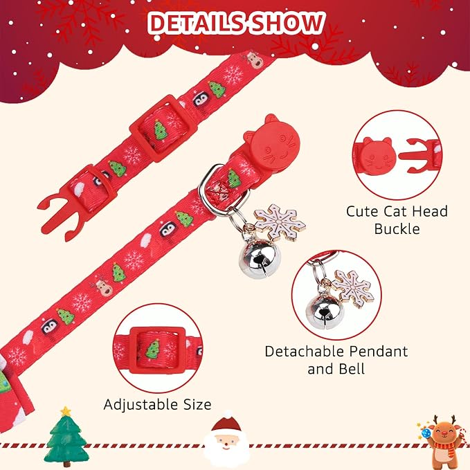SCENEREAL Christmas Cat Bandana Collar - Image 4