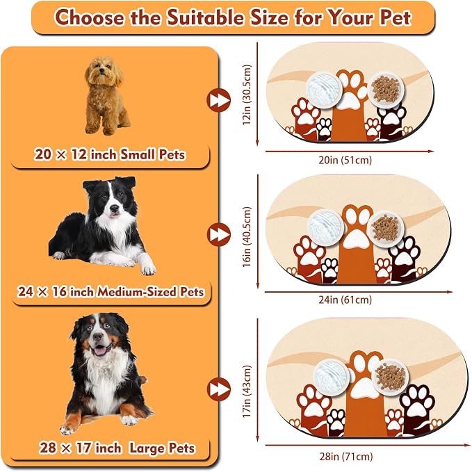 Cat Food Mat 24''x16'', Absorbent Cat Mats - Image 3