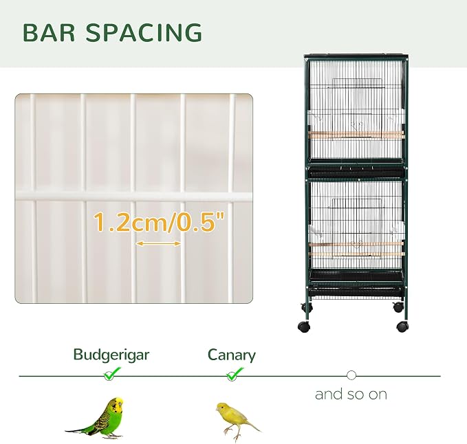 PawHut Large Bird Cage with 1.7 ft. Width - Image 6