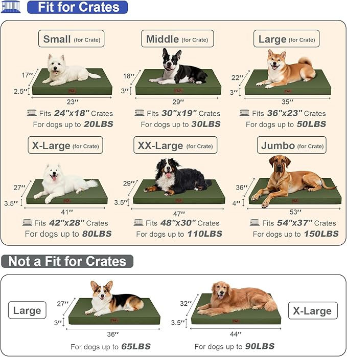 Outdoor Dog Bed for Small Dogs, Waterproof Dog Crate Bed for Medium Dogs Cats - Image 6