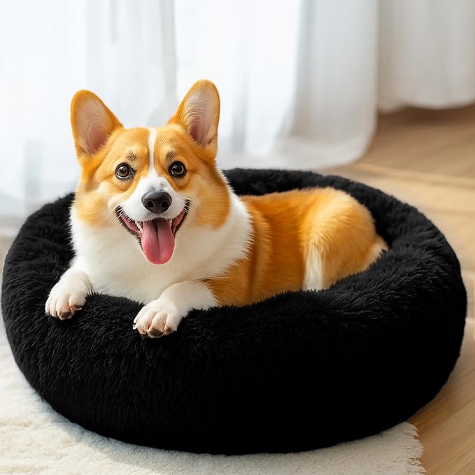 28in Large Dog Bed, Medium Size Dog and Cats, Calming Donut Bed - Image 5